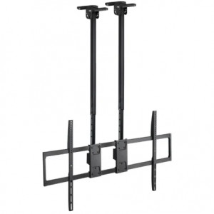 Soporte de techo TooQ LPCE11120TSLI-B, 60-120 pulgadas, hasta 120 kg, VESA 1000 x 600 mm, incl. 0°/-25°, mástil 1090-1690 mm, negro