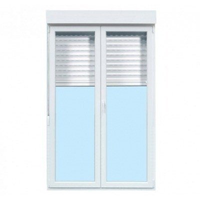 BALCONERA PVC BLANCA ABATIBLE CON PERSIANA 125 X 218,5 CM