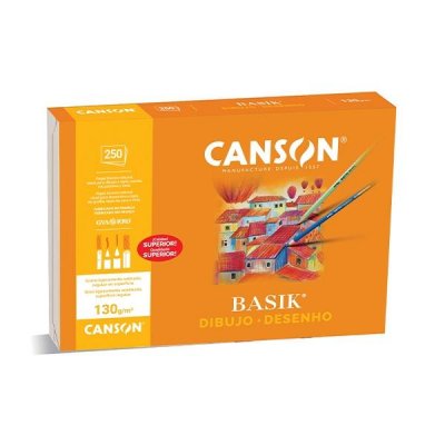CANSON PAQ.250 LAMINAS DIBUJO BASIK 130G A4+