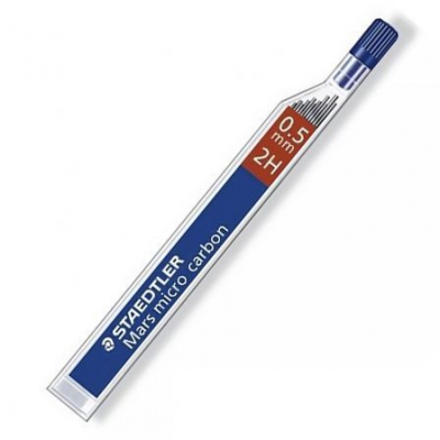 Minas Staedtler Mars Micro Carbon/ 2H/ 0.5mm/ 12 unidades