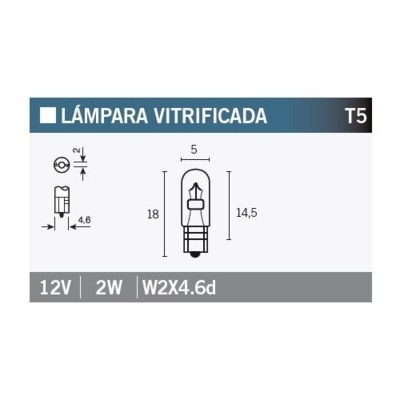 Caja de 10 lámparas 12V2W T5