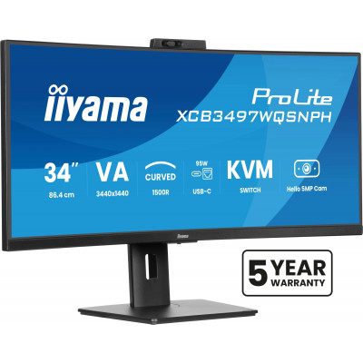 ProLite XCB3497WQSNPH-B1 pantalla para PC 86,4 cm (34) 3440 x 1440 Pixeles UltraWide Quad HD LED Negro