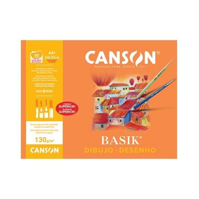 CANSON MINIPACK DIBUJO BASIK CON RECUADRO 130G 10H 24X32CM