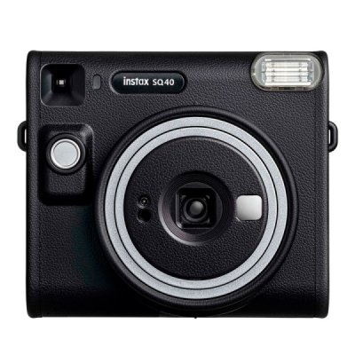 Fujifilm Instax Square SQ40 Camara Instantanea - Tamaño de Imagen 62×62mm - Espejo para Selfies - Exposicion Automatica - Color Negro