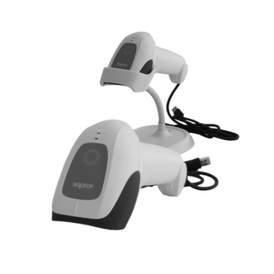 SCANNER CODIGOS DE BARRAS APPROX APPLS11ASWH 1D USB DISPARO MANUAL O AUTOMATICO LASER VISIBLE INDICADOR LED Y BEEPER CON SOPORTE