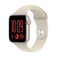 Apple Watch SE (3nd generation) SE 3 (GPS) - Caja de aluminio en blanco estrella de 44 mm - Correa deportiva color arena - Talla M/L