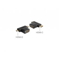 DeLOCK 65446 cable gender changer HDMI-C / HDMI-D HDMI-A Negro