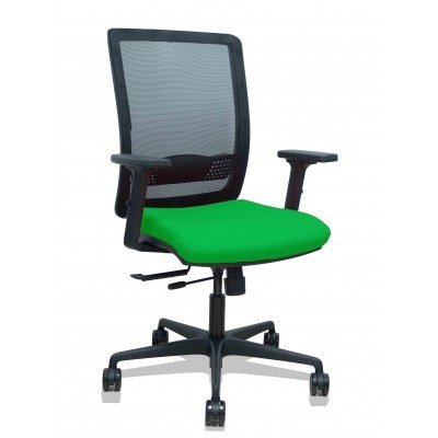 Silla Haches traslack malla negra asiento bali verde brazos 2D ruedas 65mm