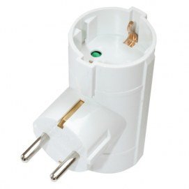 Adaptador ladrón Silver Electronics 2 TOMAS SCHUCO CON PROTECTOR