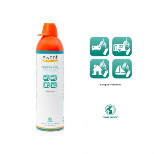 Ewent EW5621 Spray Extintor Fuego, Ideal Coches, Caravanas, Camiones,