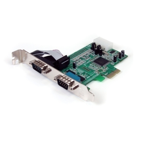 Tarjeta PCI Express Adaptadora Serie RS232 DB9 de 2 Puertos UART16550 - Tarjeta PCIe Controladora de Host Serial RS232 - Tarjeta de Expansión - Windows y Linux