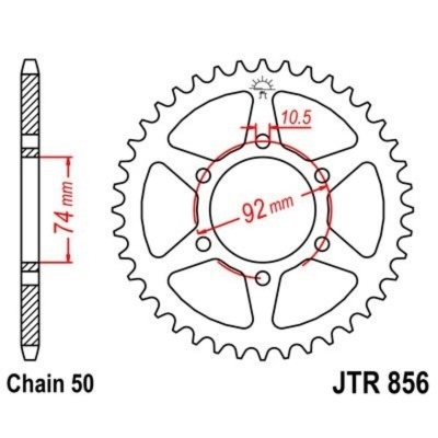 Corona JT R856 de acero con 44 dientes JTR856.44
