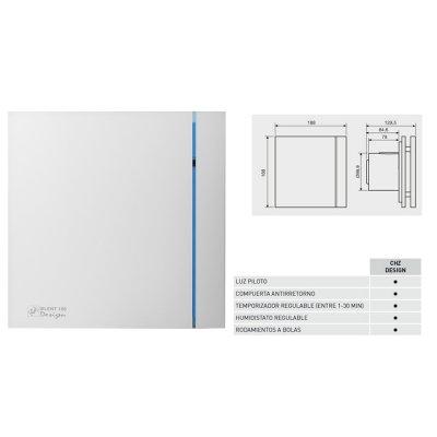 EXTRACTOR S&P SILENT 100CHZ DESIGN CON HUMIDISTATO