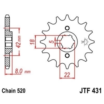 Piñon JT 431 de acero con 11 dientes JTF431.11