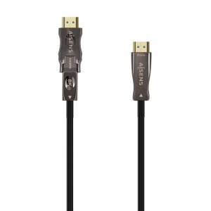 AISENS - CABLE HDMI V2.1 AOC DESMONTABLE ULTRA ALTA VELOCIDAD / HEC 8K@60HZ 4K@120HZ 4:4:4 48GBPS, A/M-D/A/M, NEGRO, 30M