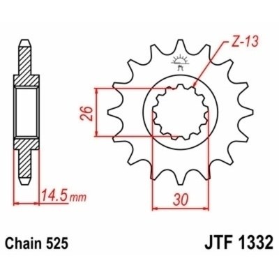 Piñón JT SPROCKETS acero estándar 1332 - Paso 525 JTF1332.17