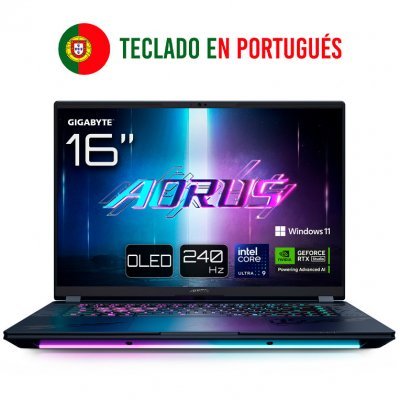 Portatil Gigabyte Aorus Master 16 U9-275HX/RTX 5090/32GB/1TB/16OLED/W11P