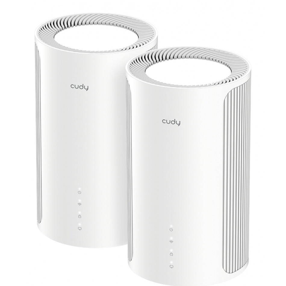 Cudy BE11000 Pack de 2 Sistemas WiFi 7 Mesh 2.5G Tribanda - Tecnologia MLO - Servidor y Cliente VPN - Ethernet 2.5Gbps - hasta 2