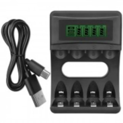 Cargador Baterías Ni-Cd Ni-MH 4 Celulas AA, AAA, R03, R6 con Microprocesador