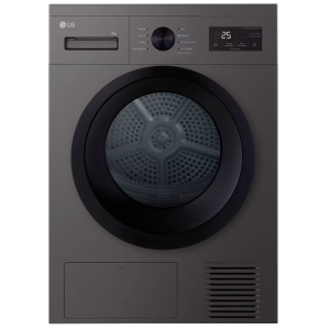 Secadora con bomba de calor LG RHA1008NDK, Serie 100, 8kg, clase D, 119 kWh/100 ciclos, 65dB, Inverter, 8 programas, luz tambor, grafito