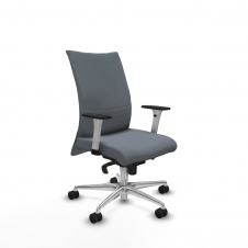 Piqueras y Crespo Albacete confidente sincro bali gris brazos 1D blancos base aluminio ruedas 65 mm nailon