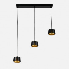 Regleta Domenica 3 X Gx53 Negro/oro 27w 4000k 2400lm Bombillas Incluidas 100x56x10cm