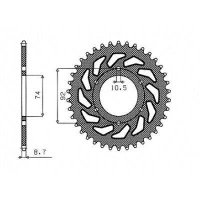 Coronas OEM de repuesto en acero SUNSTAR SPROCKETS 1-5202-45