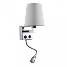 Aplique 3w 4000k +1xe27 Paulo Cromo/pantalla Blanca 285lm 37x14x17cm Doble Encendido