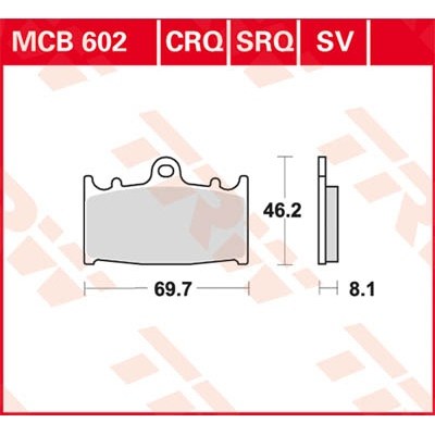 Pastillas de freno metal sinterizado SV TRW MCB602