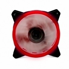 Ventilador gaming doble anillo 12 cm rojo