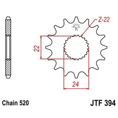 Piñon JT 394 de acero con 11 dientes JTF394.11