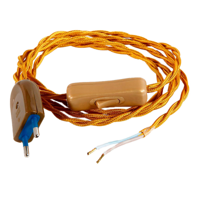 Kit cordon 2 x 0,75 mm, 120 + 80 cm, 2 m, oro