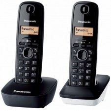 Panasonic KX-TG1612SP1 Teléfono Inalámbrico DUO Negro/Blanco