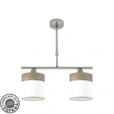 Lampara Cloe 2xe14 Niquel/blanca-madera Gris Regx43x14 cm