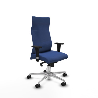 Albacete dirección sincro bali azul marino brazos 1D cromados base aluminio ruedas 65 nailon