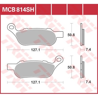 Pastillas de freno traseras sinterizadas serie SH TRW MCB814SH