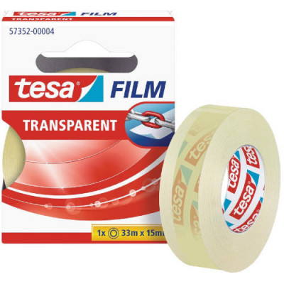 CINTA ADHESIVA ALTA RESISTENCIA EN CAJITA 15MM.X33M. TRANSPARENTE TESA 57352-00004-01