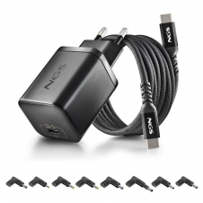 CARGADOR DE PORTATIL ASUS NGS BUD GAN USB-C 65W 8 CONECTORES + CABLE 1.5M USB-C BLACK