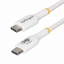 StarTech.com Cable de Carga para Portátil USB-C de 4m - Cable USB Tipo C USB 2.0 para Portátil - Blanco - Cable con Certificación USB-IF - PD 240W