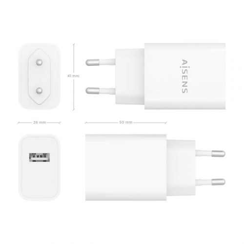 Aisens - Cargador Usb 10W Alta Eficiencia, 5V/2A, Blanco