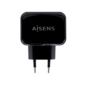 Aisens - Cargador Usb 17W 5V/3.4A, 2Xusb Con Control Ai, Negro