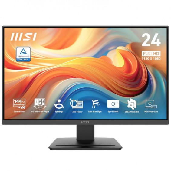 Monitor MSI PRO MP251 E14L, 24,5 pulgadas, Full HD, IPS, 144 Hz, 1 ms MPRT, HDMI, negro