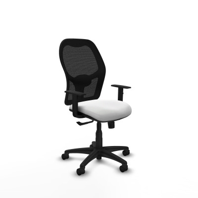 Alocén sincro malla negra bali blanco brazos 1D base poliamida ruedas nailon 50mm