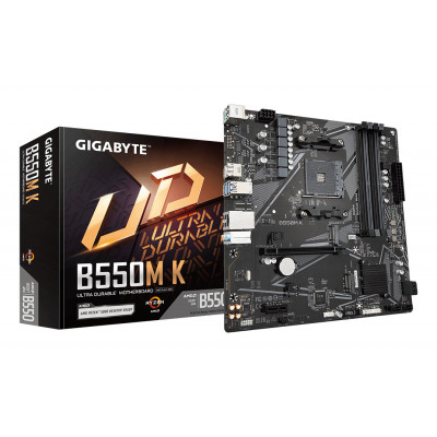 B550M K Placa base - Procesadores AMD Ryzen 5000, hasta 4733 MHz DDR4, 1xPCIe 4.0 + 1xPCIe 3.0 M.2, LAN 1GbE, USB 3.2 Gen 1