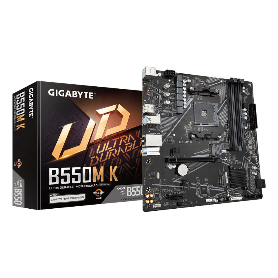B550M K Placa base - Procesadores AMD Ryzen 5000, hasta 4733 MHz DDR4, 1xPCIe 4.0 + 1xPCIe 3.0 M.2, LAN 1GbE, USB 3.2 Gen 1