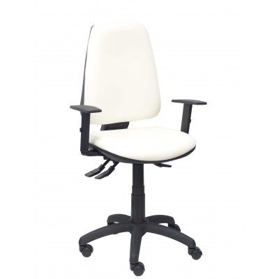 Silla Elche S similpiel blanco brazos regulables