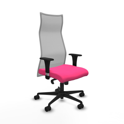 Albacete malla XL sincro malla gris similpiel rosa brazos 1D base nailon ruedas 65mm nailon