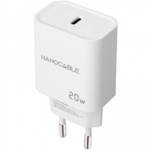 Nanocable Cargador pared USB-C PD 20W Blanco