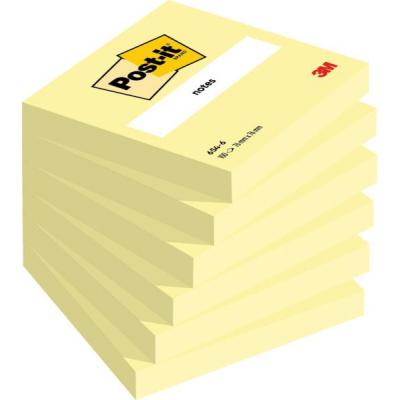 Post-it Pack con 6 Blocs de 100 Notas Adhesivas Removibles Canary Yellow 76x76mm - Papel con Certificacion PEFC - 7100103157 - Color Amarillo Claro
