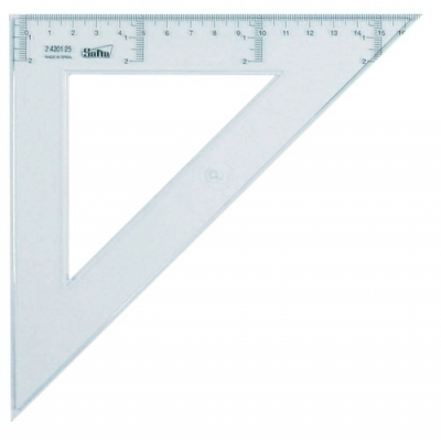 ESCUADRA CRISTAL SAFTA 25 CENTIMETROS